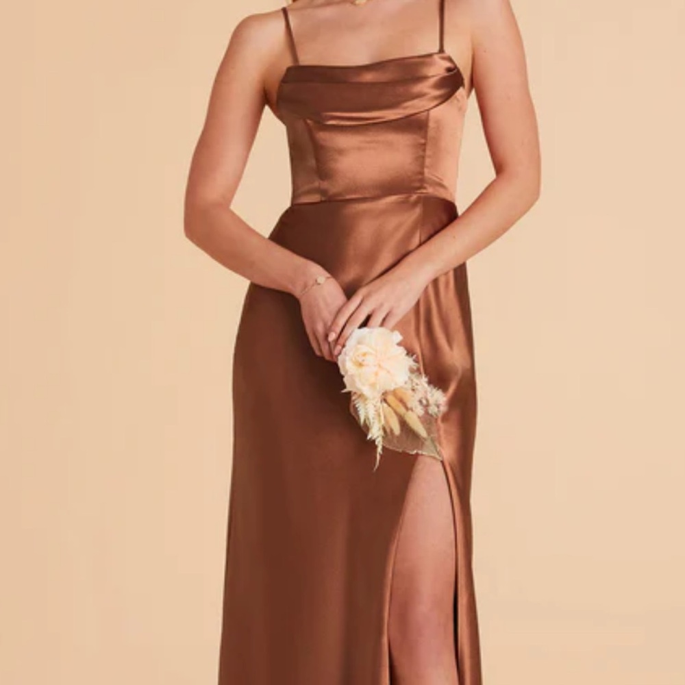 Elegant Brown Satin Dress